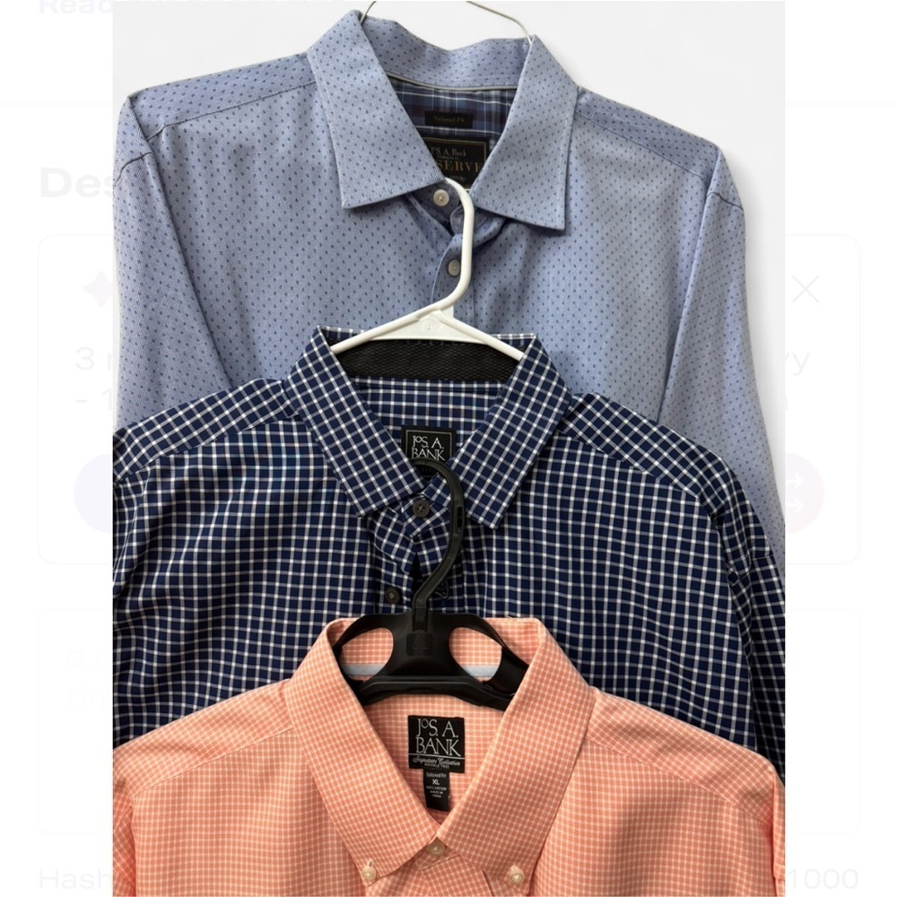 Jos. A. Bank Men’s XL 3 piece long sleeve preppy patterned button down bundle - Picture 2 of 11